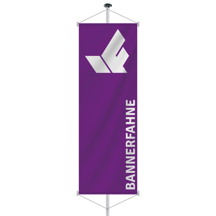 Bannerfahne mit 2 Querstangen